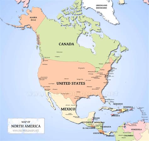 map of the usa and canada|Political Map of North America .